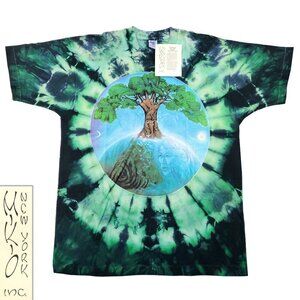 Mikio Kennedy Vintage T-Shirt 90s Tie Dye Mother Earth Planet Giese Deadstock XL